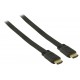 1 m. Fladt højhastigheds HDMI-kabel med Ethernet HDMI han - HDMI han Guldbelagt Sort