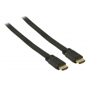 1 m. Fladt h&oslash;jhastigheds HDMI-kabel med Ethernet HDMI han - HDMI han Guldbelagt