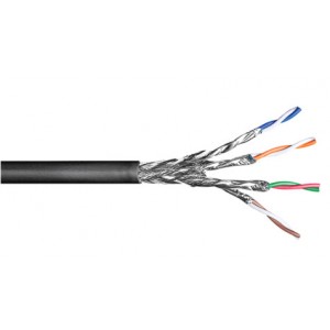 CAT 6 S/FTP udend&oslash;rs netv&aelig;rkskabel (Solid, CCA), 100 m.