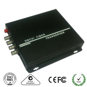 4-Ch HDCVI Video over Fiber Media Converter