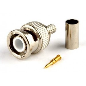BNC male crimp cable connector for CCTV, DVR
