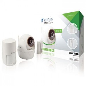 K&ouml;nig - Full HD Pan-Vipbar Ip-Kamera Indend&oslash;rs 1920x1080 Hvid/Sort