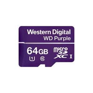 WD Purple 64GB Surveillance microSD HC Class 10
