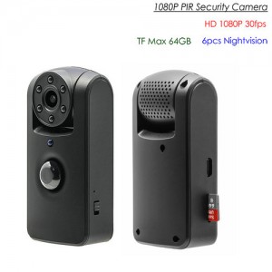 PIR Mini Camera, HD 1920*1080p,PIR Motion Detection, Nightvision,TF Card Max 64G, Work 30days