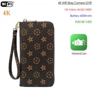 WIFI Bag Camera DVR, P2P/IP,HD2K/1080P, HI3518 V200Chipset, 4000mAh battery, TF Max 128G