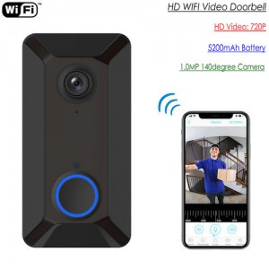 WIFI Video Doorbell, HD720P, 140degree Camera